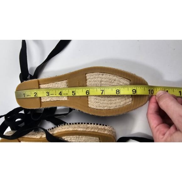 Bonni Canvas Espadrille Sandal sz 7 black lace up sandals coquette preppy NWOT - Picture 7 of 7